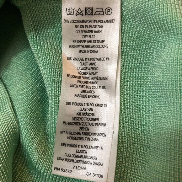 Y2K French Connection Classic One Shoulder Mint Green Bandage Dress - Picture 11 of 17